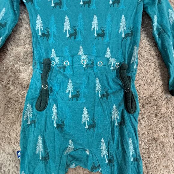 Kickee Pants 3-6 Months Bamboo Romper Sleeper One Piece Outfit Bum Flap Baby Boy - Picture 3 of 6